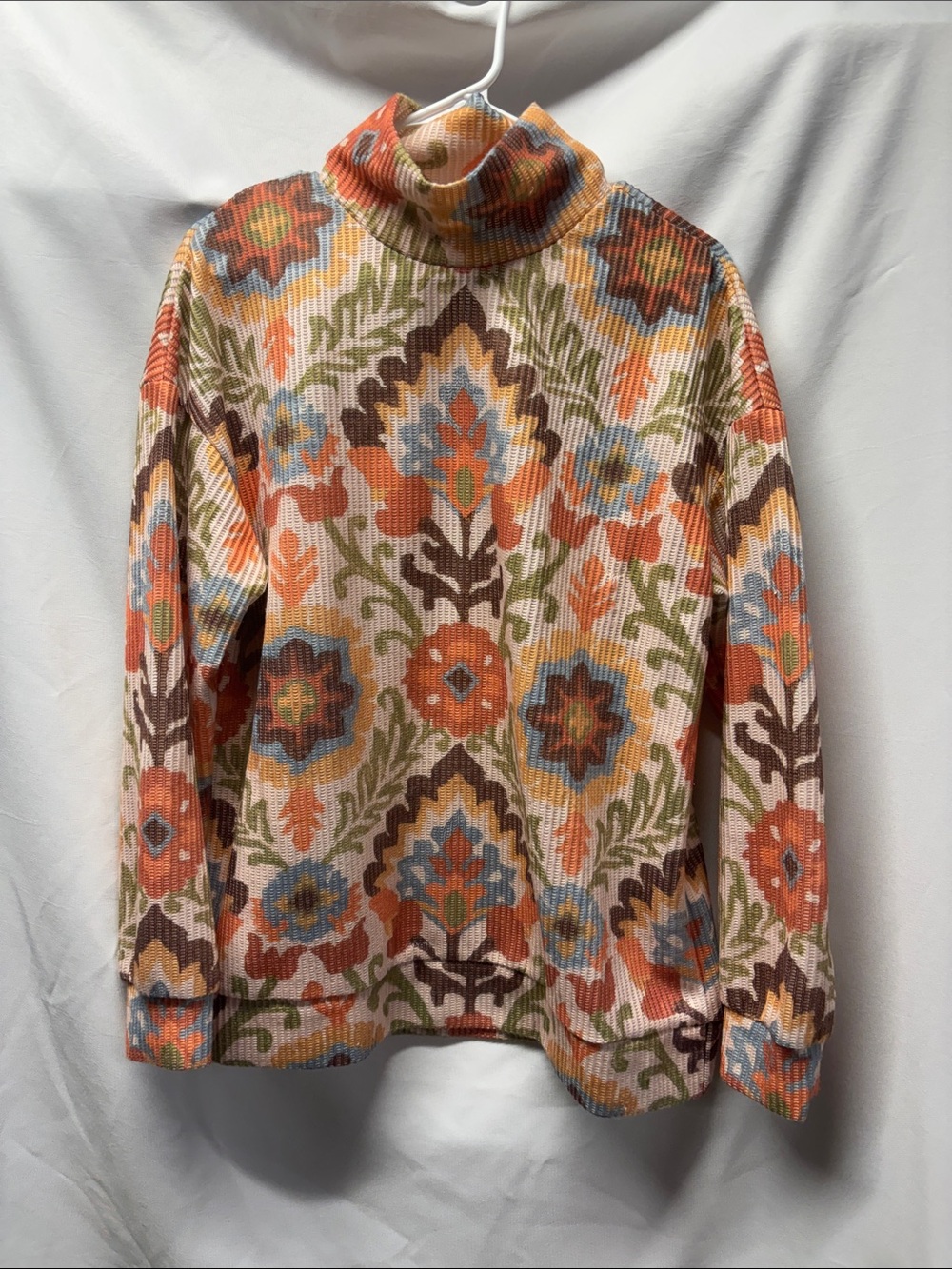 Floral Turtleneck Sweater - Multicolor